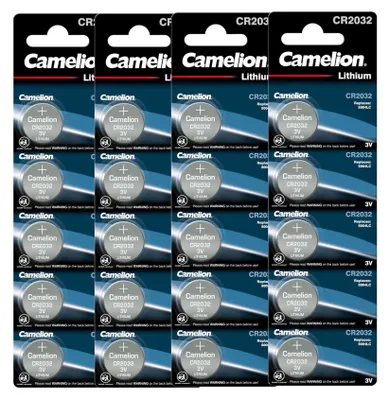 Produktbild von 20x Camelion CR2032 Lithium Knopfzellen Batterie – 4x 5er Blister, ideal für Uhren, Autoschlüssel