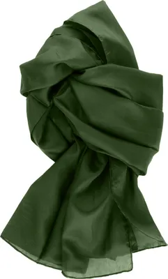 Produktbild von Seidenschal Halstuch Schal grün waldgrün dunkelgrün Seide 180x45cm