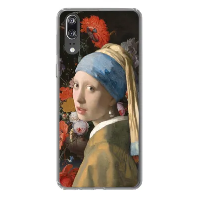 Produktbild von MuchoWow® Handyhülle Schutzhülle Hülle für Huawei P20 Malerei - Blumen - Regenbogen Silikon Softcase Handy Hülle - Hardcover