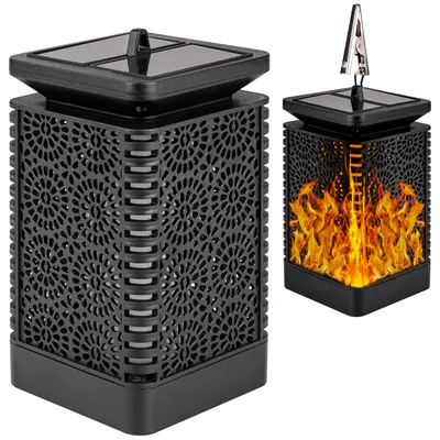 Produktbild von MasterLED Solarleuchte LED Flamme 3000K Warmweiß 12x LED 20lm IP44 Außenleuchte für Garten und Terrasse Schwarz