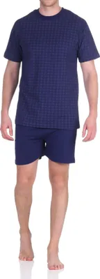 Produktbild von Eleganter Herren Schlafanzug kurzarm Shorty in edler Minimal-Optik - 122 105 10 872 ; navy , 52