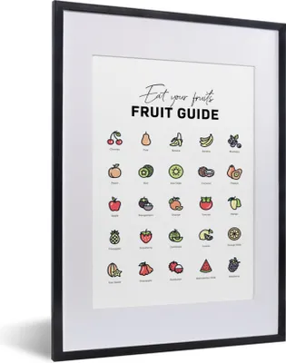 Produktbild von MuchoWow® Gerahmtes Poster Küche - Lebensmittel - Obst 30x40 cm - Poster mit Schwarzem Bilderrahmen Wandposter Rahmen Foto Bilder - Wandposter Schlafzimmer