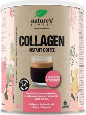 Produktbild von Nature's Finest Collagen Coffee – mit Kollagen, Hyaluronsäure und Vitamin B7 – 125 g