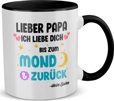 Produktbild von 22Feels Papa Geschenk von Sohn Vatertag Vater Tasse Geburtstag Weihnachten Kaffeetasse Männer Haferl (Weiss-Schwarz)