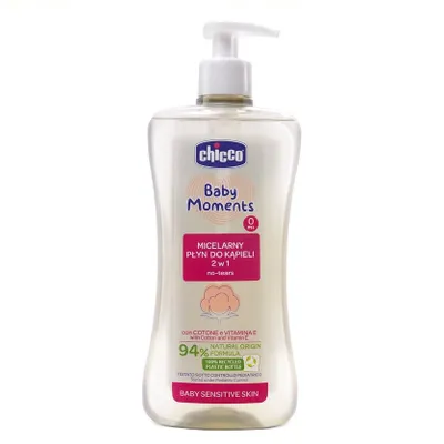 Zdjęcie produktu dla Chicco Baby Moments Micelarny pyn do kpieli 2w1 0m+, 500ml