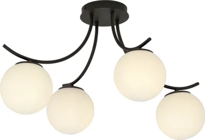Obrázok produktu pre Emibig stropné svietidlo 4xE14 40W BOSTON 4 BLACK/OPAL 1109/4