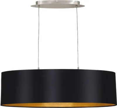 Obrázok produktu pre EGLO Maserlo, Flexibilné uchytenie, Čierna, Zlato, nikel, Čierna, Zlato, Textil, Oceľ, Textil, Oválny
