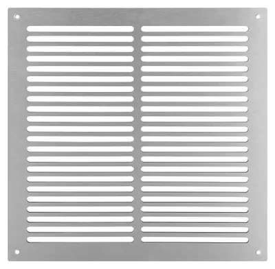 Produktbild von Gitter Tubond 3mm Aluminiumverbundplattengitter Silber gebürstet Witterungsbeständig für Außen- oder Inneninstallation Außendimension: 20x20 Innenmaße: 16x16