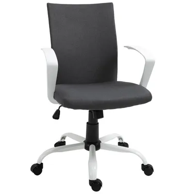 Produktbild von Bürostuhl – Drehstuhl mit Armlehnen – Ergonomischer Bürostuhl – Höhenverstellbar – 360° drehbar – 61 x 61 x 89–99 cm – Dunkelgrau