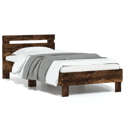 Immagine prodotto di vidaXL Giroletto con testiera in rovere fumé 75x190 cm Materiale a base di legno