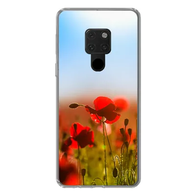 Produktbild von MuchoWow® Handyhülle Schutzhülle Hülle für Huawei P40 Lite Mohnblumen unter einem klaren blauen Himmel. Silikon Softcase Handy Hülle - Handy