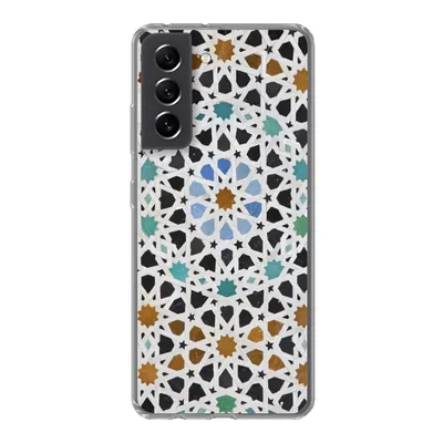 Produktbild von MuchoWow® Handyhülle Schutzhülle Hülle für Samsung Galaxy S21 FE Ein marokkanisches Mosaikdetail Silikon Softcase Handy Hülle - Mobiltelefonhülle