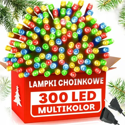 Zdjęcie produktu dla Lampki Choinkowe 300 Led Wielokolorowe Ip44 8 Trybów Świecenia Do Wnętrz