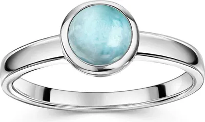 Produktbild von MATERIA by Matthias Wagner Ring mit Larimar Silber 925 rund 54 56 58 60 in Schmucketui SR-85