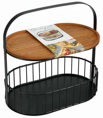 Produktbild von HOWHOMELY | Servierset - Servierständer - braun - schwarz - 24 x 25 cm - Etagenständer - Dekokorativ - Praktisch