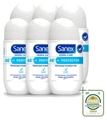Image de 6 déodorants roll-on Sanex Dermo Protector - 53 ml - Pack économique - 6 pièces