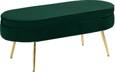 Obrázok produktu pre Kondela Taburetka Noblin Typ 2 - zelená (Velvet) / zlatá