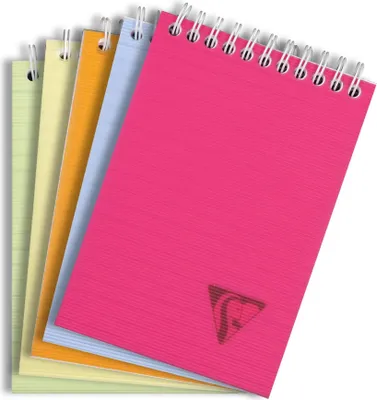 Produktbild von Clairefontaine 5x Block mit Doppelspirale A6 80 Blatt liniert sortiert 328656C