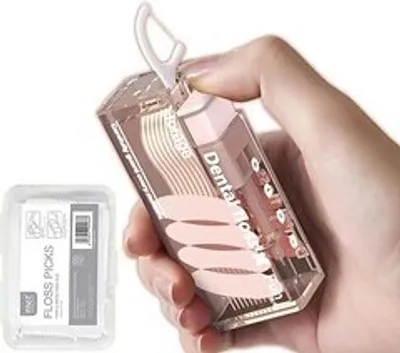 Produktbild von Zahnseide Spender, Nachfüllbarer, Zahnseide Spender & Zahnseide Spenderhalter, mit 65 Zahnseide Spendern, perfekt cooler Zahnseide Spender