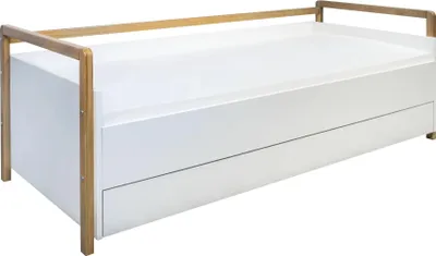 Produktbild von Weißes Kinderbett VICTOR mit Sideboard 80x180 cm - Ohne Matratze