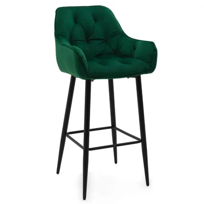 Produktbild von NEW HOME Barhocker SIENA gepolsterter für Wohnzimmer Esszimmer Glamour - grün - moderne Samt Velours Möbel