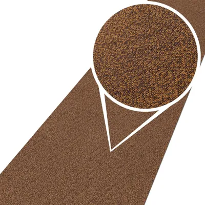 Produktbild von Teppichläufer Küchenläufer Premium Flur Läufer Textil TAMARA Braun Gewebt Rauschen Robust Breite 50cm Länge 140cm