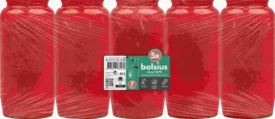 Produktbild von BOLSIUS Kompositionslicht rot 5er Pack 14 cm