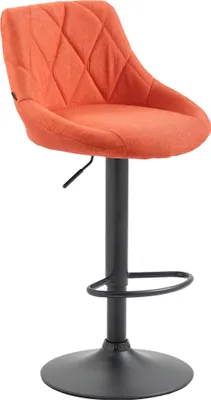 Produktbild von CLP Barhocker Lazio Stoff höhenverstellbar und 360 Grad drehbar orange Gestell Farbe schwarz