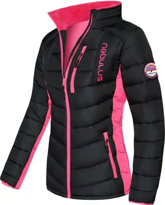 Productafbeelding van Nebulus GRAFFITY winterjas dames, warme outdoorjas, praktische en veelzijdige tussen- en winterjas, model P4770 - dames, zwart-roze, maat L/40