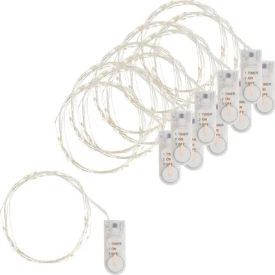 Produktbild von VBS XXL Micro LED Lichterketten Timer 10er Set 9 cm Abstand 16 cm Schalter