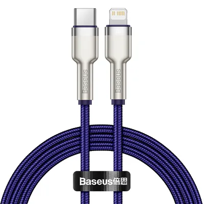 Zdjęcie produktu dla Baseus Cafule Metal Kabel USB-C na Lightning PD, 20W, 1m - Fioletowy
