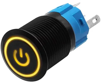 Produktbild von ProRide Metall-Drucktaster 16 mm 220 V ON/OFF - Gelbe LED - IP65