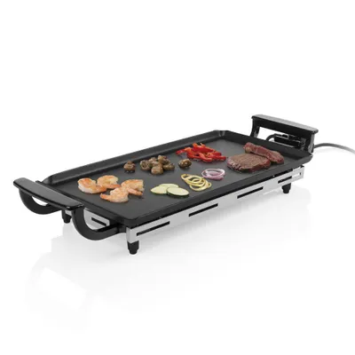 Productafbeelding van Princess 01.102209.01.005 Economische tafel met werkblad, zwart, roestvrij staal, 430 x 230 mm, Type F (CEE 7/4), 0,9 m