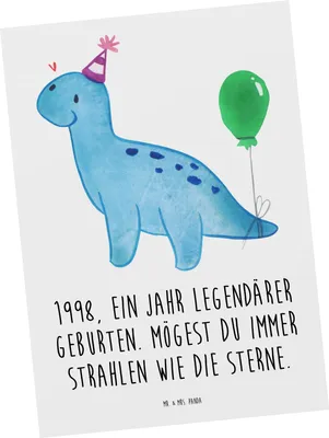 Produktbild von Mr. & Mrs. Panda Postkarte 1998 Geburtstag Glanz - Weiß - Geschenk, Happy Birthday, Jubiläum, Grußkarte, Herausforderungen, Fotokarte, außergewöhnlich, Ansichtskarten