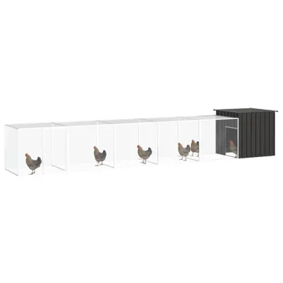 Obrázek produktu pro Klec pro kuřata antracitová 600 x 91 x 100 cm pozinkovaná ocel, 3106455  HangarStore.cz
