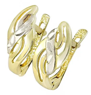 Produktbild von Ohrringe Serie Glare40 aus 14K Gelb- und Weißgold, 16 mm hoch, 7 mm breit, 13 mm tief