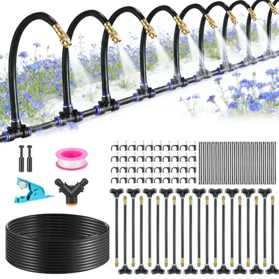 Bewässerungssystem 20 m mit Nebelfunktion, automatisch, für Garten & Terrasse