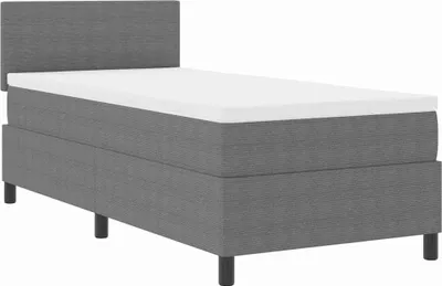 Produktbild von vidaXL Boxspringbett Hellgrau und Weiß 80 x 200 cm Cordstoff