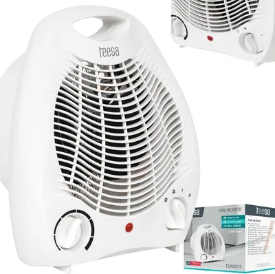 Immagine prodotto di Stufa ventilata con 3 velocità, 2 livelli di riscaldamento (1000 W, 2000 W), termostato regolabile, protezione contro il surriscaldamento, colore bianco, 240 V