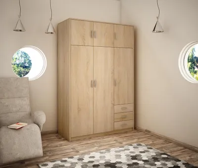 Obrázek produktu pro Kombinovaná skříň SIMELA - šířka 127 cm, dub sonoma