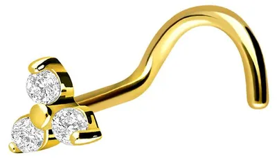 Produktbild von Nasenpiercing, Nasenstecker Chirurgenstahl Nasenstecker Spirale KRISTALLBLUME