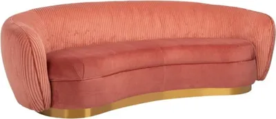 Produktbild von Casa Padrino Luxus Sofa Rosa / Gold 221 x 98 x H. 72 cm - Gebogenes Wohnzimmer Sofa - Wohnzimmer Möbel - Wohnzimmer Einrichtung - Luxus Möbel - Luxus Einrichtung - Möbel Luxus