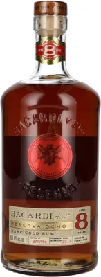 Produktbild von Bacardi 8 Años RESERVA OCHO Rare Gold Rum 40,00 %  1,00 lt.