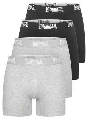 Produktbild von Lonsdale Herren Boxershorts 4er-Pack East CHALLOW, Black/Marl Grey, L