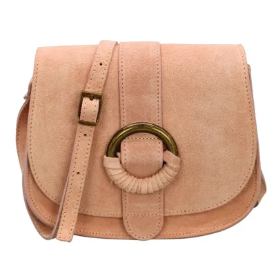 Produktbild von Damen Umhängetasche aus 100% Wildleder, 23x20x8 cm, Rose