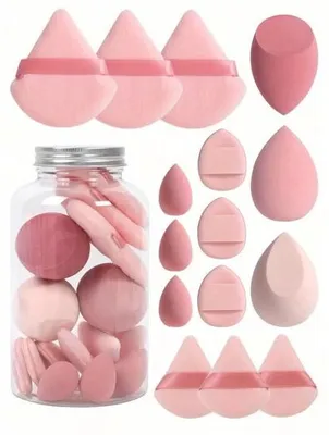 Obrázek produktu pro Sada barevných bavlněných houbiček na make-up – 15 kusů – pro každodenní použití