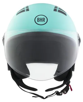 Produktbild von BHR 834 FLOW, Demi-Jet Helm ECE 22.06, Sommer-Rollerhelm mit 16 Belüftungslöchern, Kratzfestes Visier & Mikrometrischer Verschluss, Himmelblau, XL