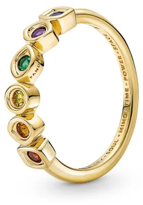 Produktbild von Pandora Marvel 160779C01 Ring The Avengers Infinity Steine 14k Vergoldet Gr. 52