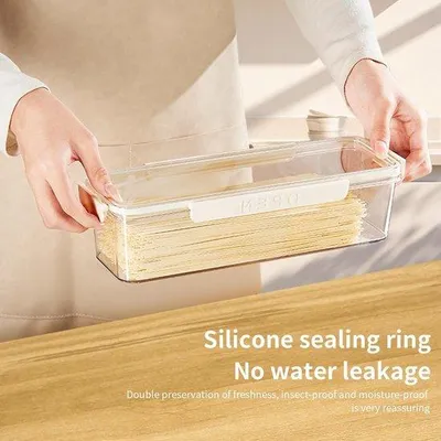 Immagine prodotto di Contenitore ermetico con coperchio, contenitore per pasta e spaghetti, scatola per riso e cornflakes, contenitore da cucina, ermetico, 31,5 x 10 x 11 cm