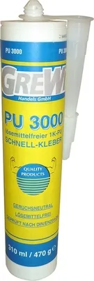 Produktbild von Grewi Polyurethan3000: Lösemittelfreier 1K-PU-Kleber 310ml/470g, universell einsetztbarer Polyurethan Montageklebstoff